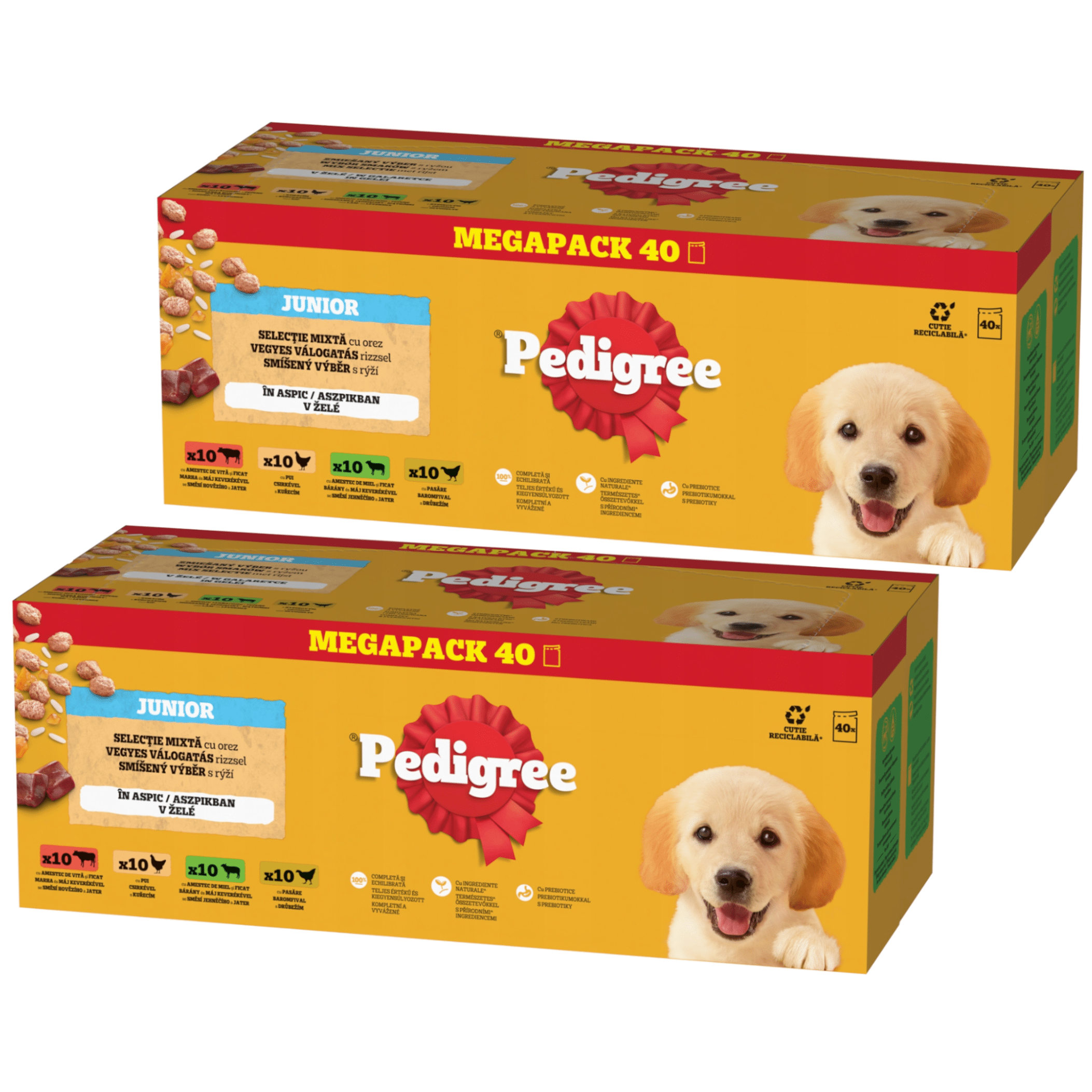 TEMU 2-pack Pedigree Wet Puppy Food Mix Flavors With Rice Dog Pouches 40x100g