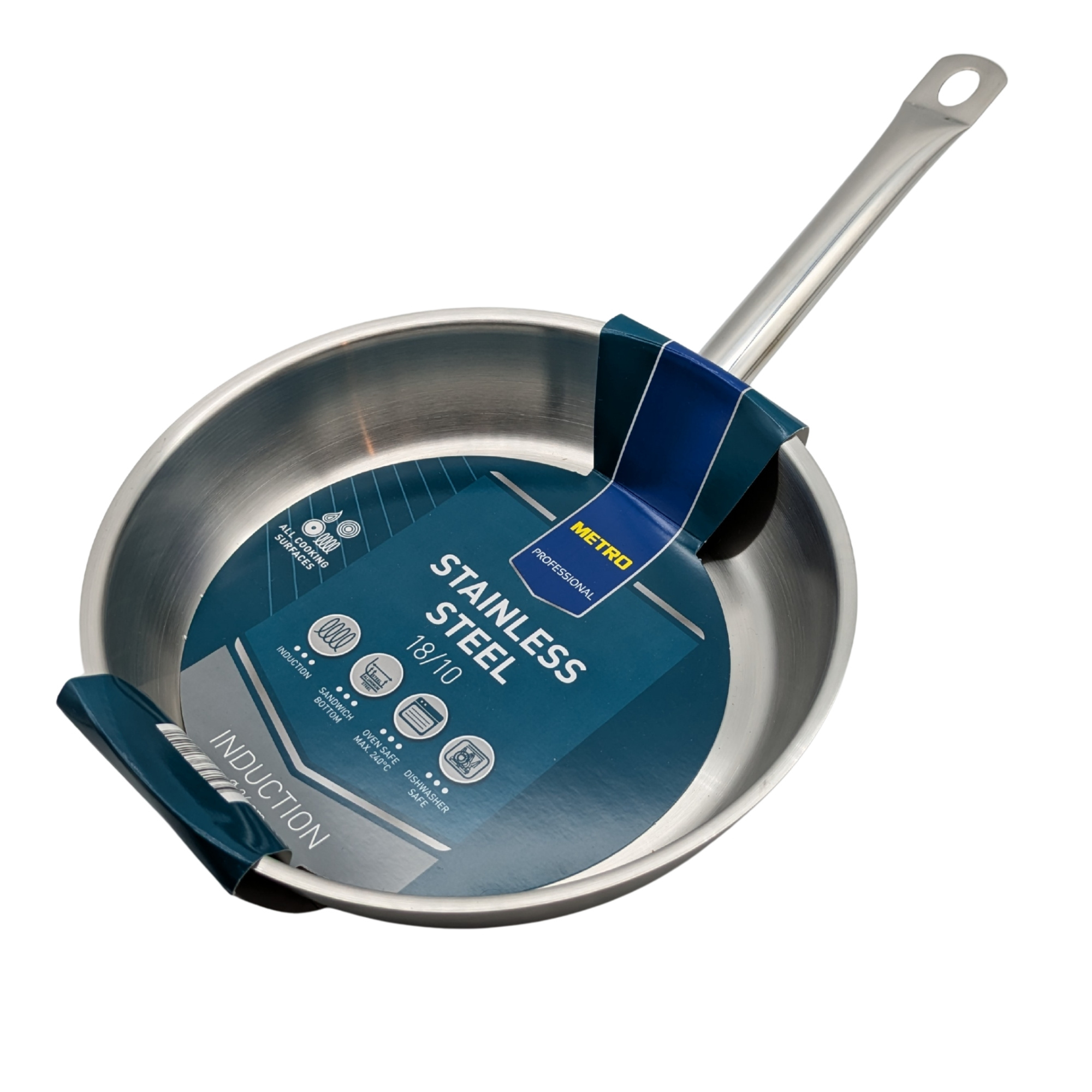 E-shop METRO Professional Pfanne unbeschichtet | Ø 20 cm | Edelstahl | Backofengeeignet bis max. 240 °C | auch für Induktion | Pfanne | Universalpfanne