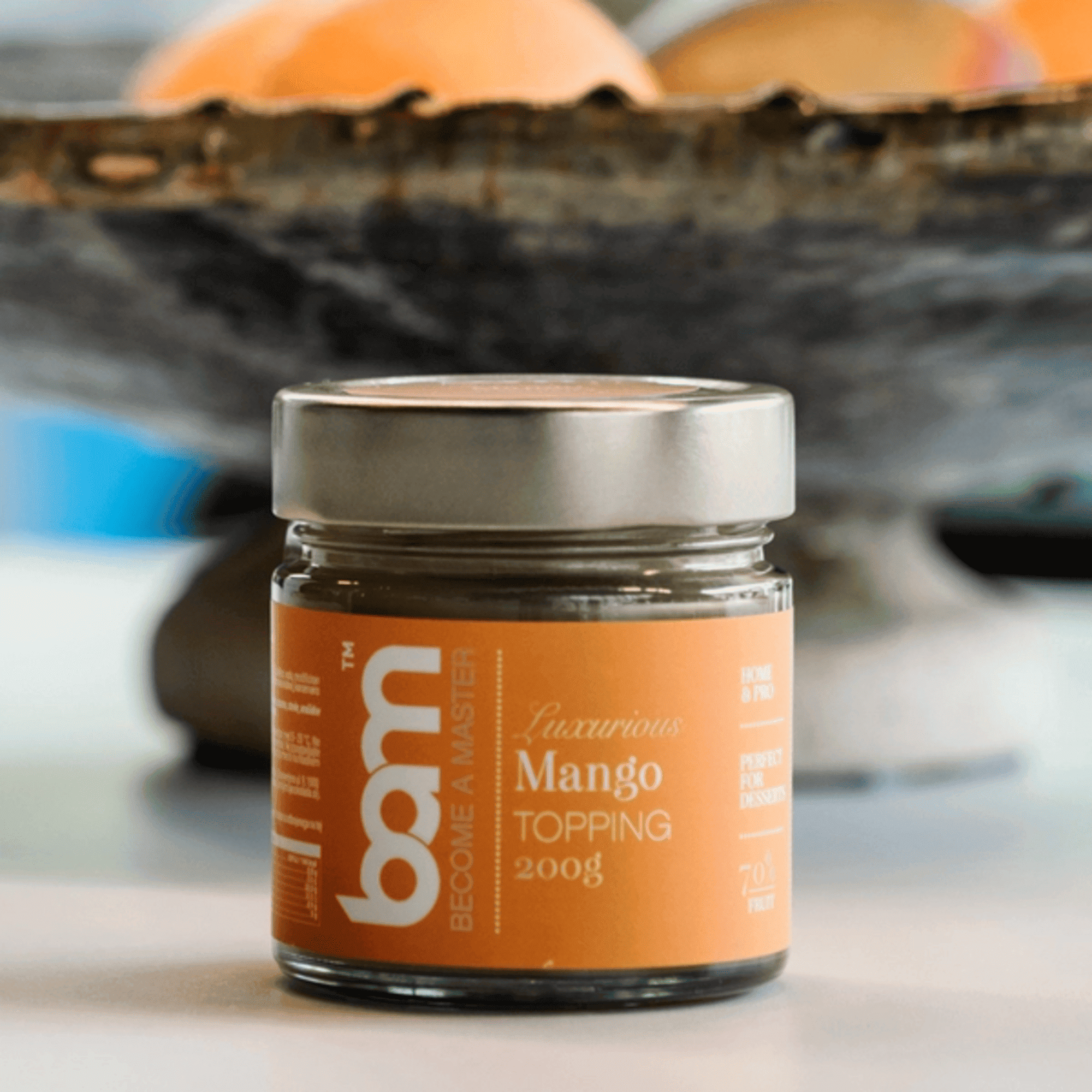 Bam Mango Topping 200g – Exotic Fruit Sauce – Sweet & Juicy Dessert Glaze For Cakes, Ice Cream, Yoghurt & Smoothies - No Artificial Flavors