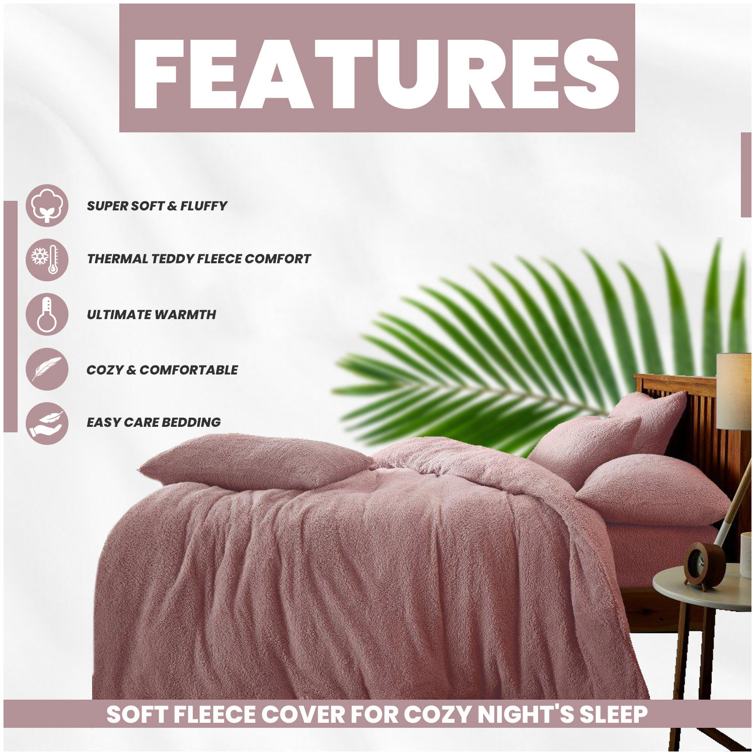 Teddy Bear Fleece Duvet Cover Set | Single Double King Size Bedding | Super Soft Plush Quilt Cover with Pillowcases | Warm Cosy Thermal Fluffy Set for Cold Nights | Easy Care & Durable Comfort | Luxury Teddy Fleece Bed Cover for Bedroom Warmth & Style | Fast Dispatch | Local Warehouse