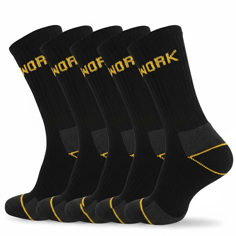 TEMU 20 Pairs Work Socks - Assorted Outdoor Work Socks Thick Heavy Duty 6-11 Work Wear Boot Socks - Uk 6-11 Euro 39-46