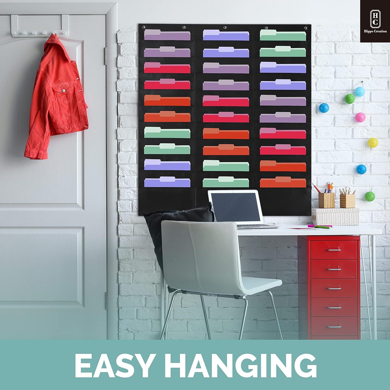 Xxl Wall Organizer | 30 Pocket Hanging File Folder | Space- For Office & Classroom