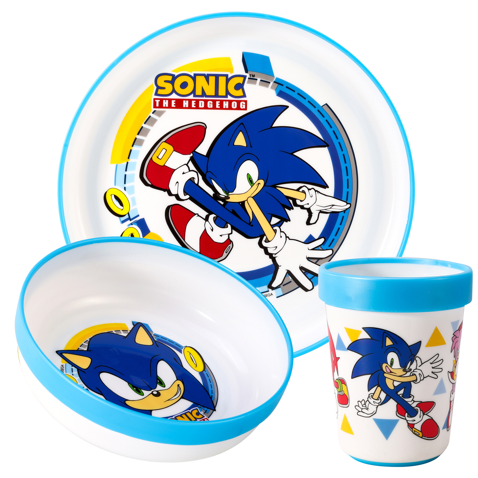 TEMU The Hedgehog 3pcs Premium Kids Dinner Tableware Set Plate, Bowl & Tumbler, Bpa Free
