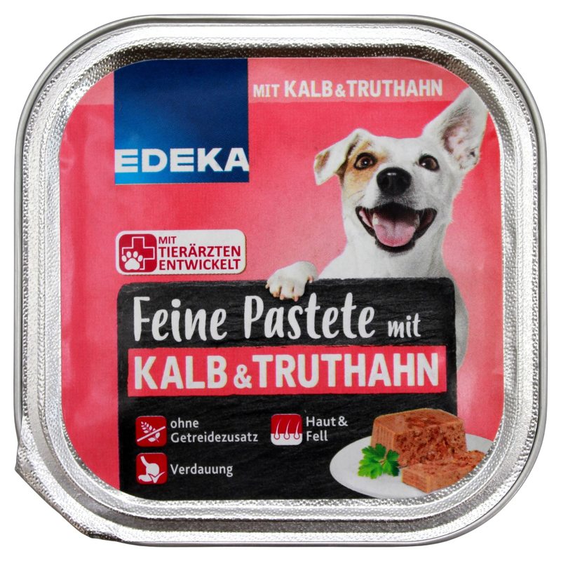 Edeka Fine Pâté With Veal And Turkey Dog Food, 11-pack (11 X 150g)