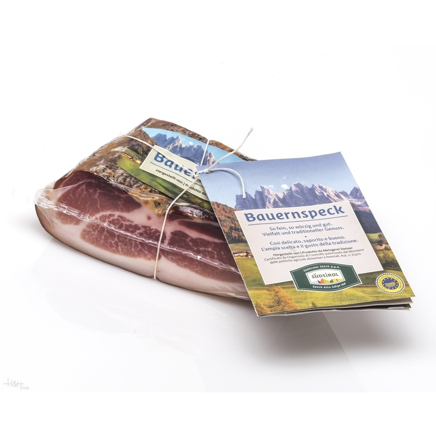 Image of South Tyrolean Speck ( Belly) G.g.a. - Approx. 475g - Butcher Steiner