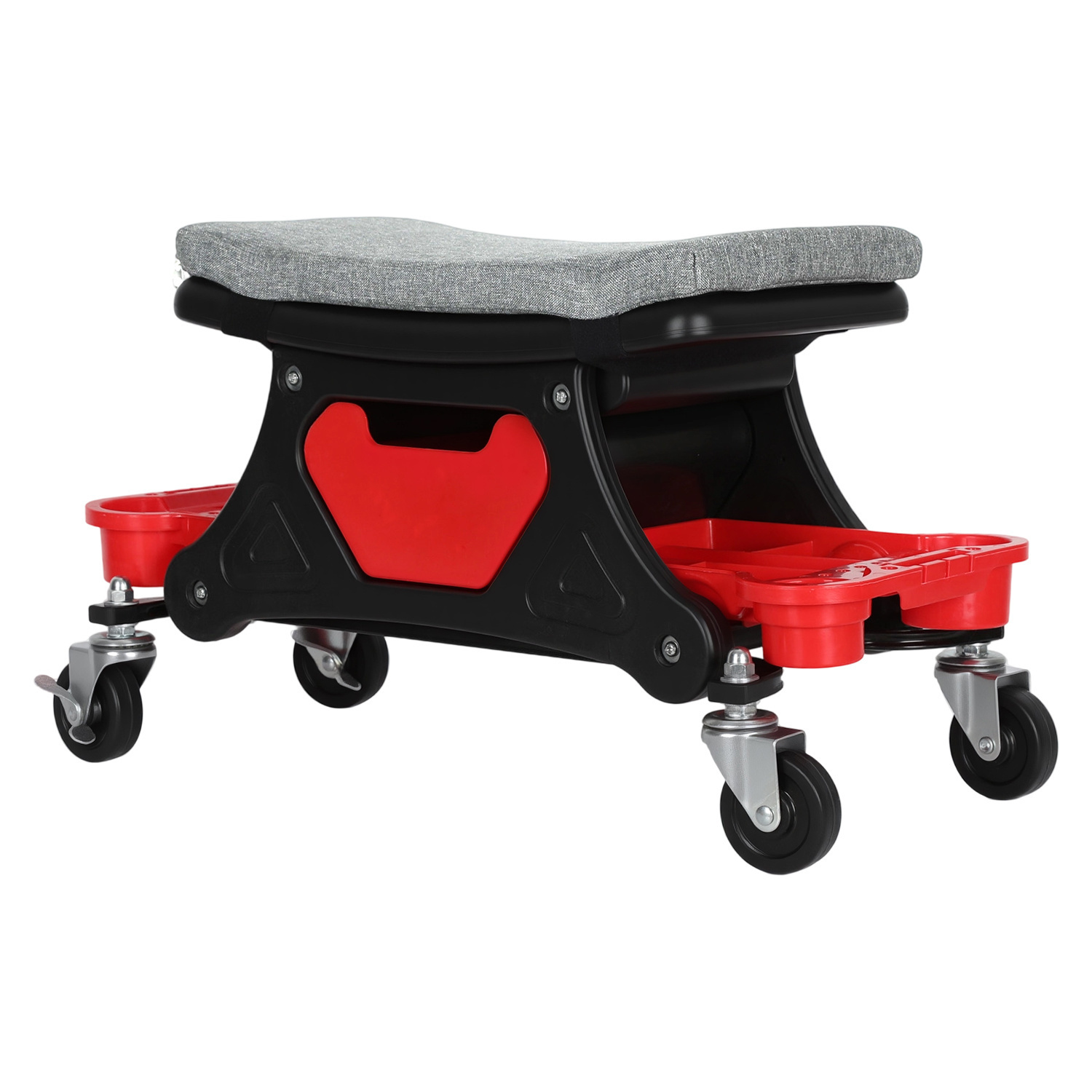 TEMU Mobile Workshop Stool With Wheels, 185 Kg Load Capacity, Garage Stool With Storage Box, Lockable Wheels, And Storage Compartment