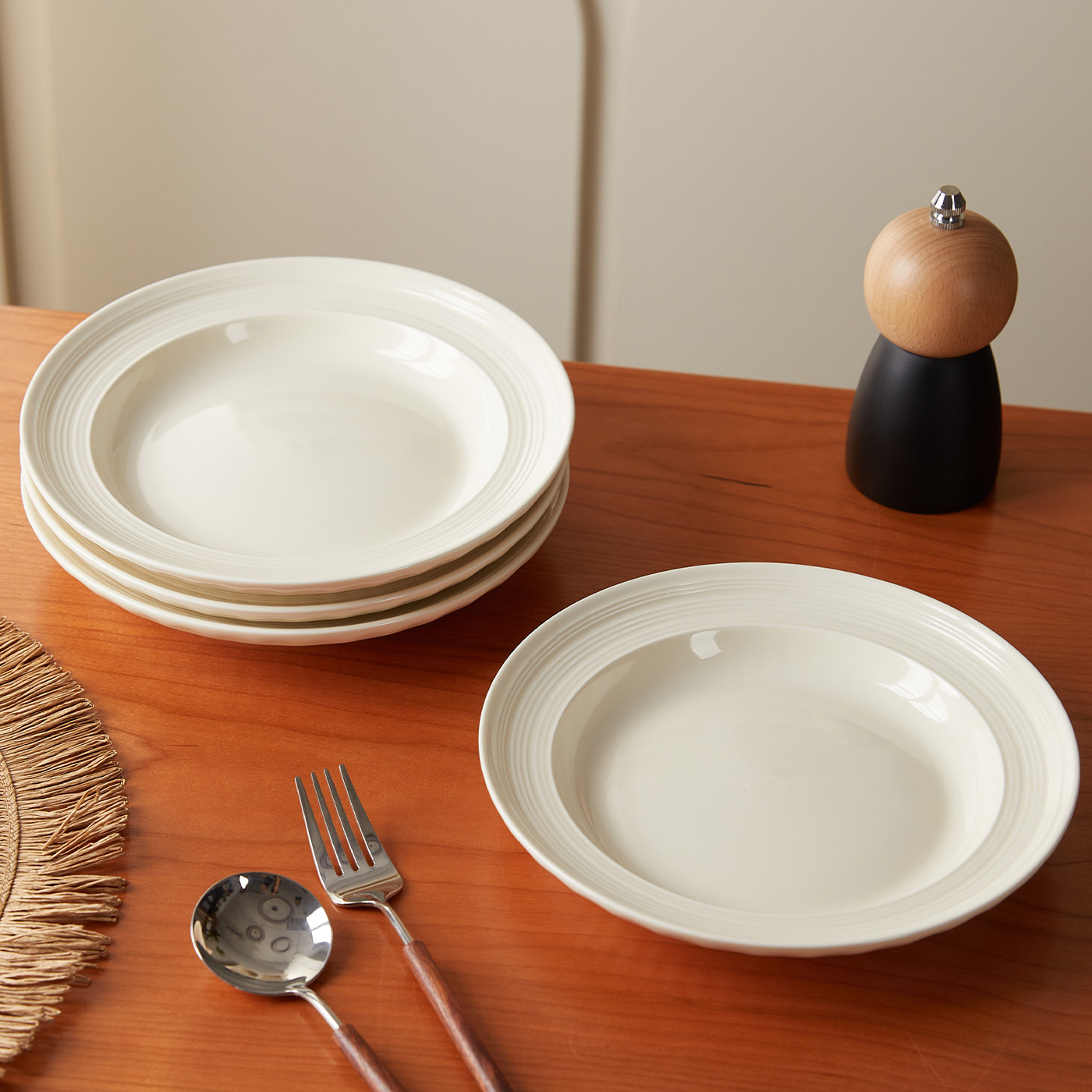 TEMU 4pcs, 8 Inches, Ø21, 3cm, Ceramic Dinner Set, Pasta Plates, Salad Plates, Western Plates, Steak Plates, Bread Plates, Fruit Plates, Dessert