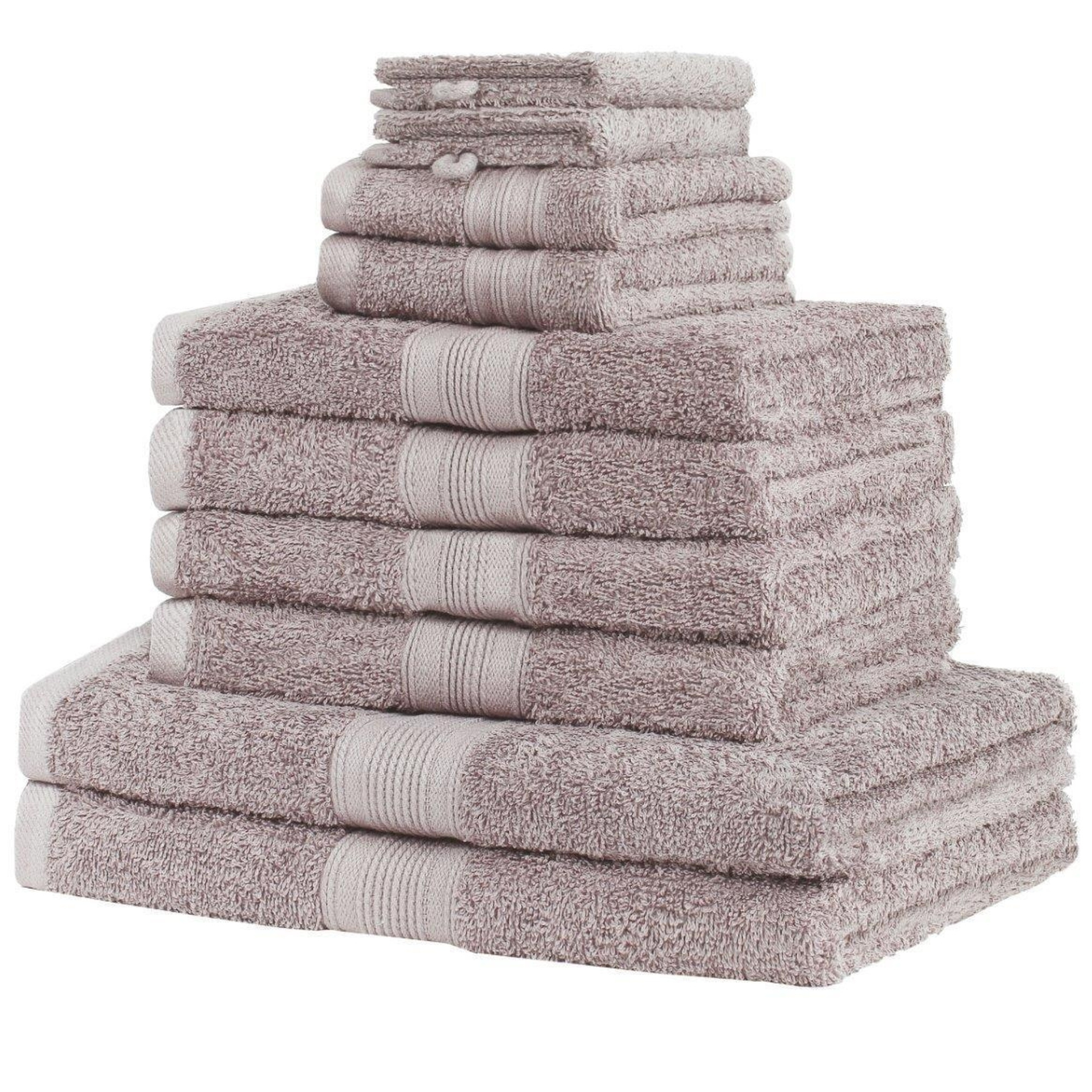 Image of Textiles 10-piece Terry Towel Set With Sizes: 4x Hand Towels, 2x Bath Towels, 2x Guest Towels, 2x Washcloths | Color: Sand |