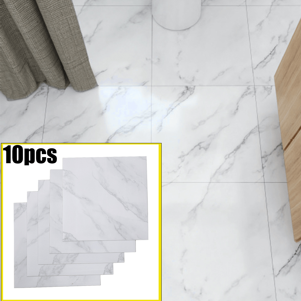 TEMU Self-adhesive Marble Floor Tiles For Home Use, Peel And Stick Stone Plastic Vinyl Flooring, Waterproof & Wear-resistant Marble Pattern Floor