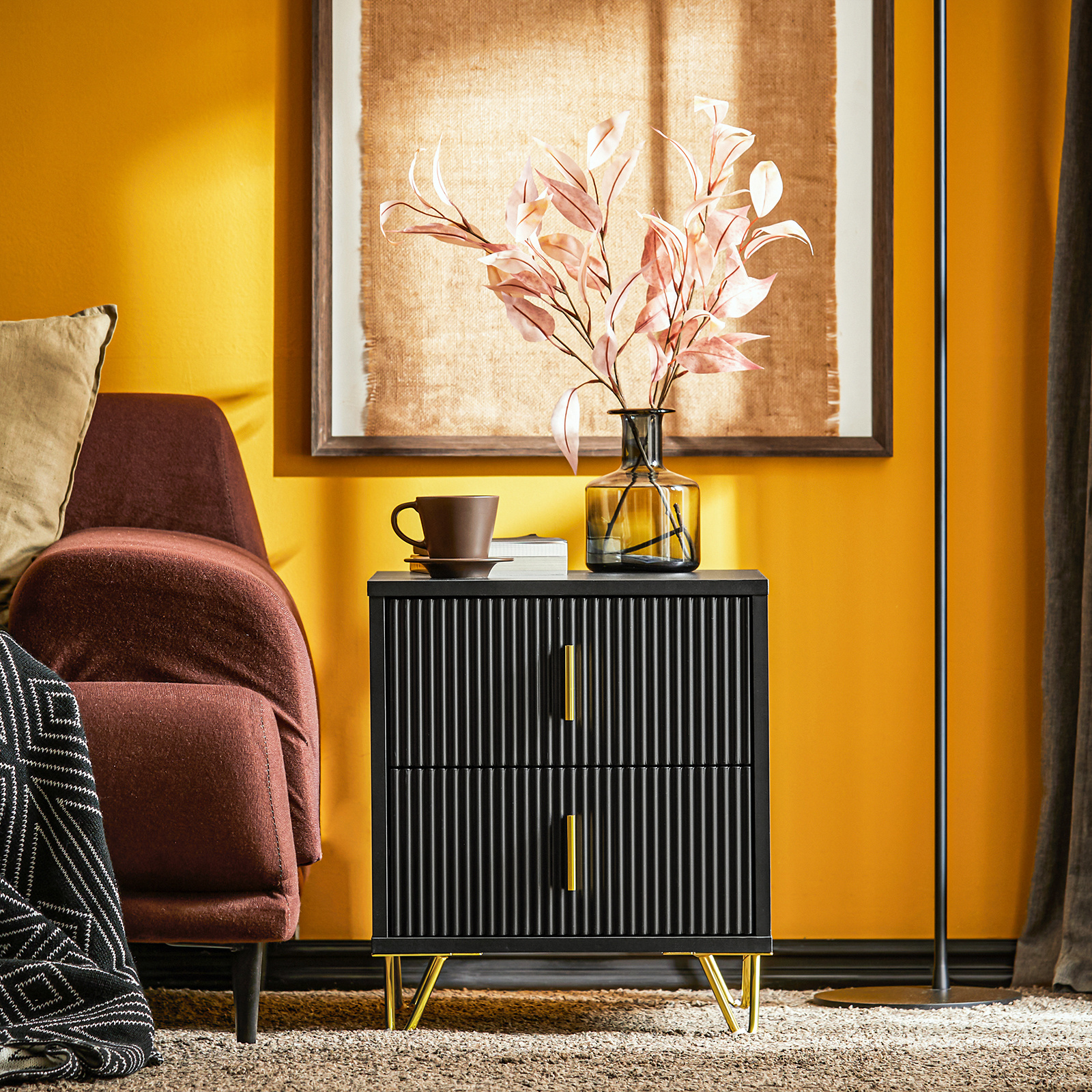 TEMU Side Table End Table Sofa Table Bedside Table Telephone Table, Black,sobuy Fbt115-sch