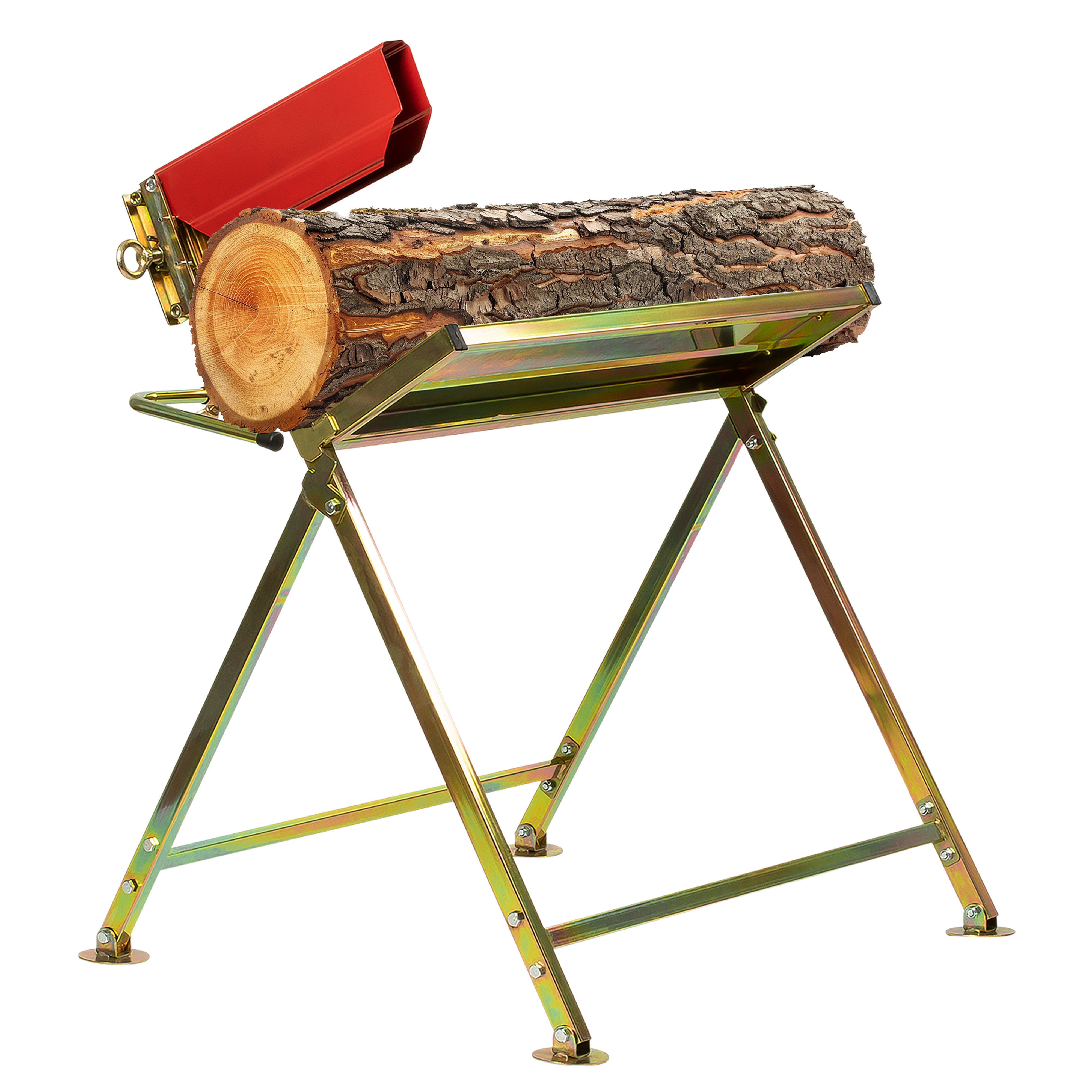 Image of Saw Horse With Chainsaw Holder, Supports Up To 120 Kg, Sturdy Galvanized Steel Construction, Foldable, Saw Horse For Chainsaw, Sawing Aid, Tilt Saw, Crosscut Saw, Folding Mechanism, Wood Saw Horse