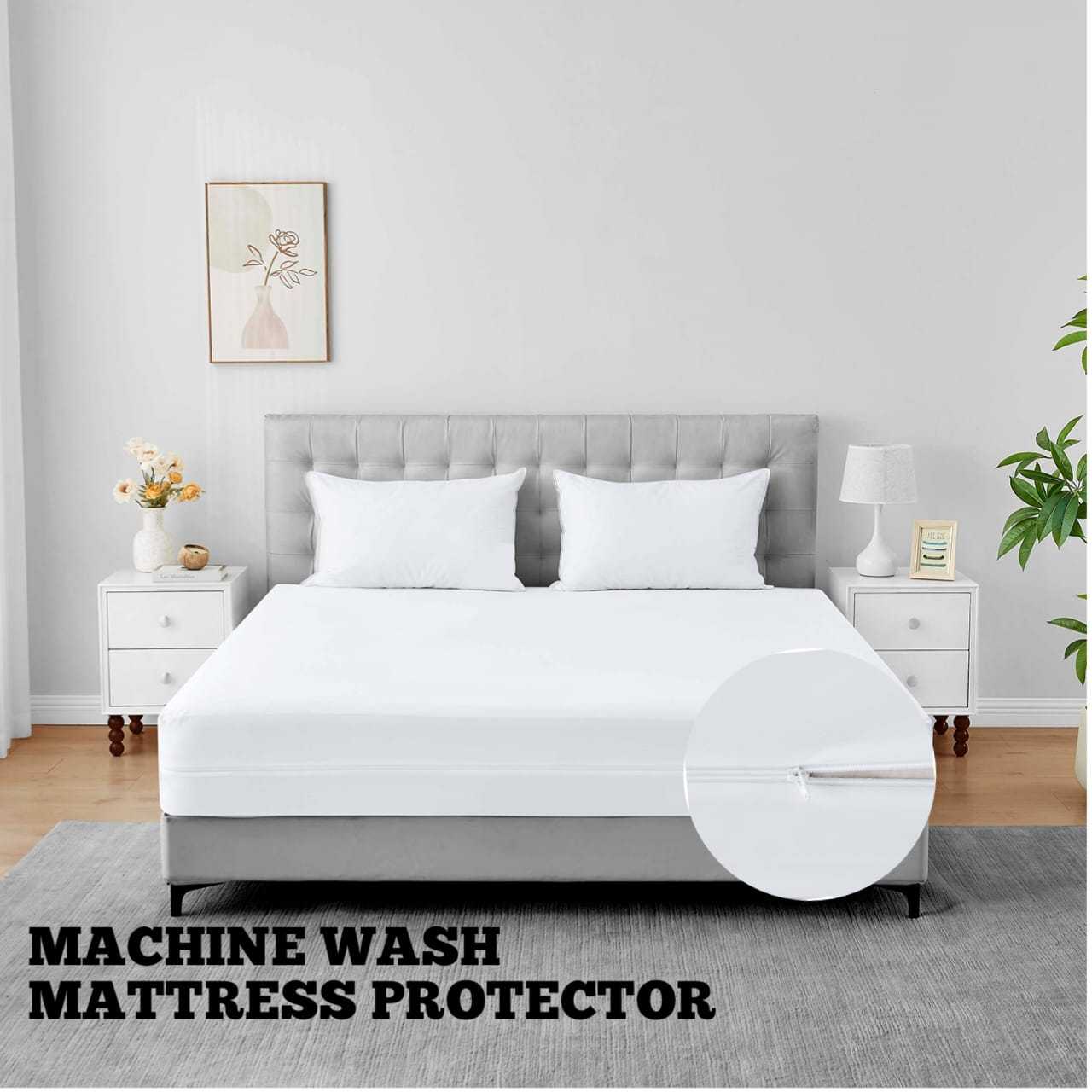 TEMU 4b Mattress With Zipper- 100% Waterproof Mattress Protector Cover – Premium Mattress Protector With Zipper – Full Design For Long-lasting Use –