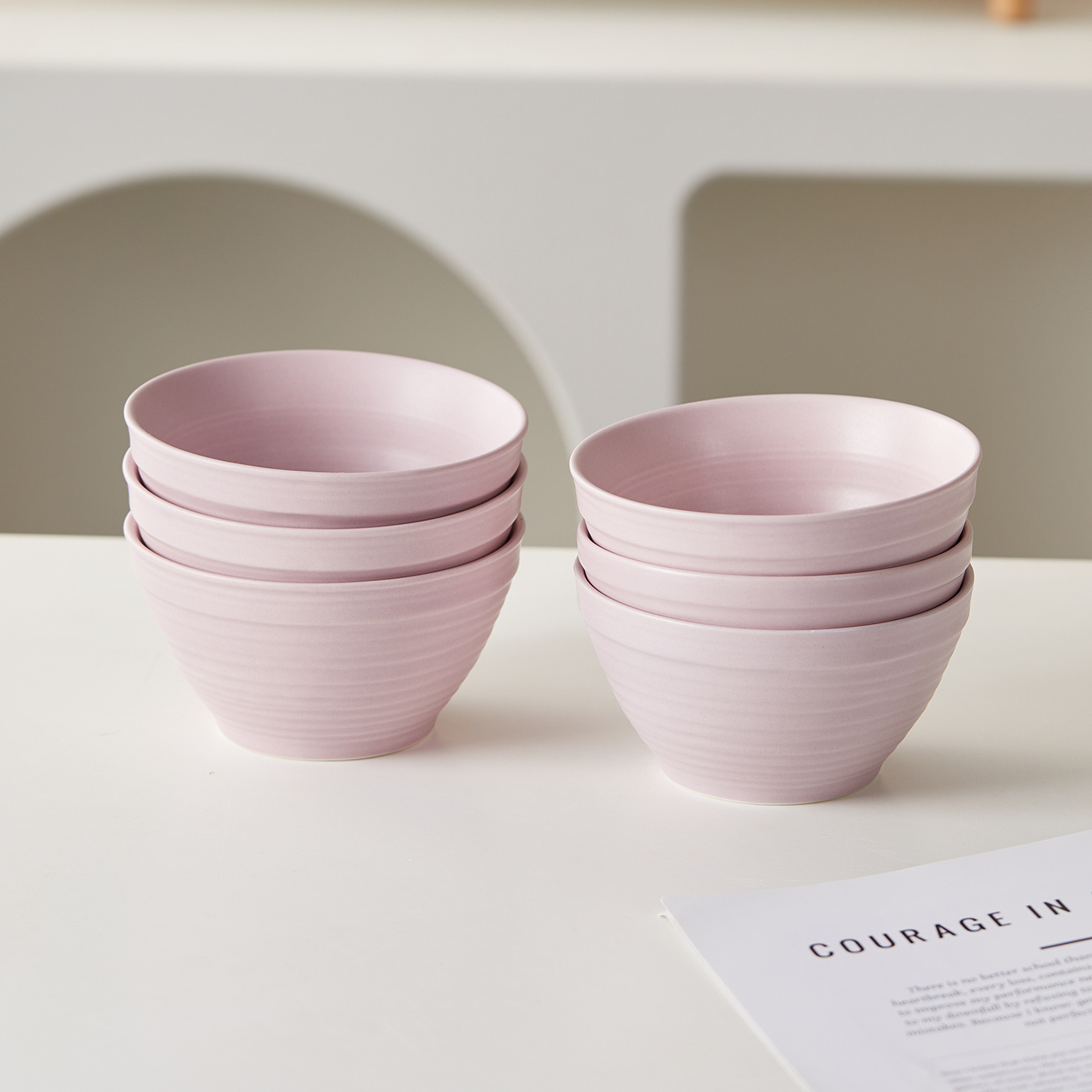 TEMU 6pcs, 4.5 Inch Ø11.8cm, Bowl Set, Ceramic Dinner Set, Breakfast Bowl, Fruit Bowl, Snack Bowl, Salad Bowl, Bowl, Cereal Bowl, Dessert Bowl, Ice