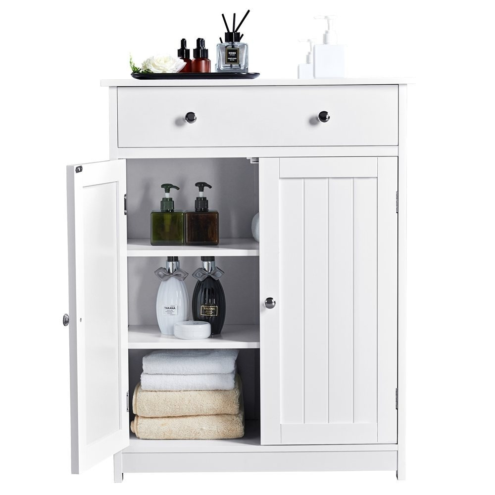 E-shop Costoffs Badezimmerschrank Badschrank Küchenschrank Unterschrank Aufbewahrungsschrank mit 2 Schubladen Verstellbare Bretter