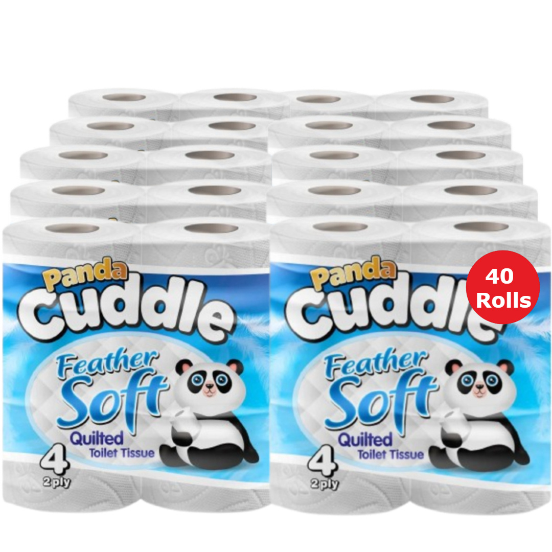 TEMU 40 Toilet Rolls Bulk Buy – Quilted White 2 Ply Toilet Paper - Pack Of 40 Toilet Tissue (4 X 10 Pack) Disposable Wipes