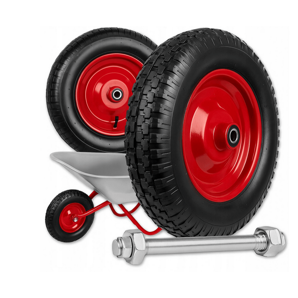 TEMU Inflatable Wheelbarrow Wheel With Axle, Heavy-duty With Tube, 4.00-8, 4pr
