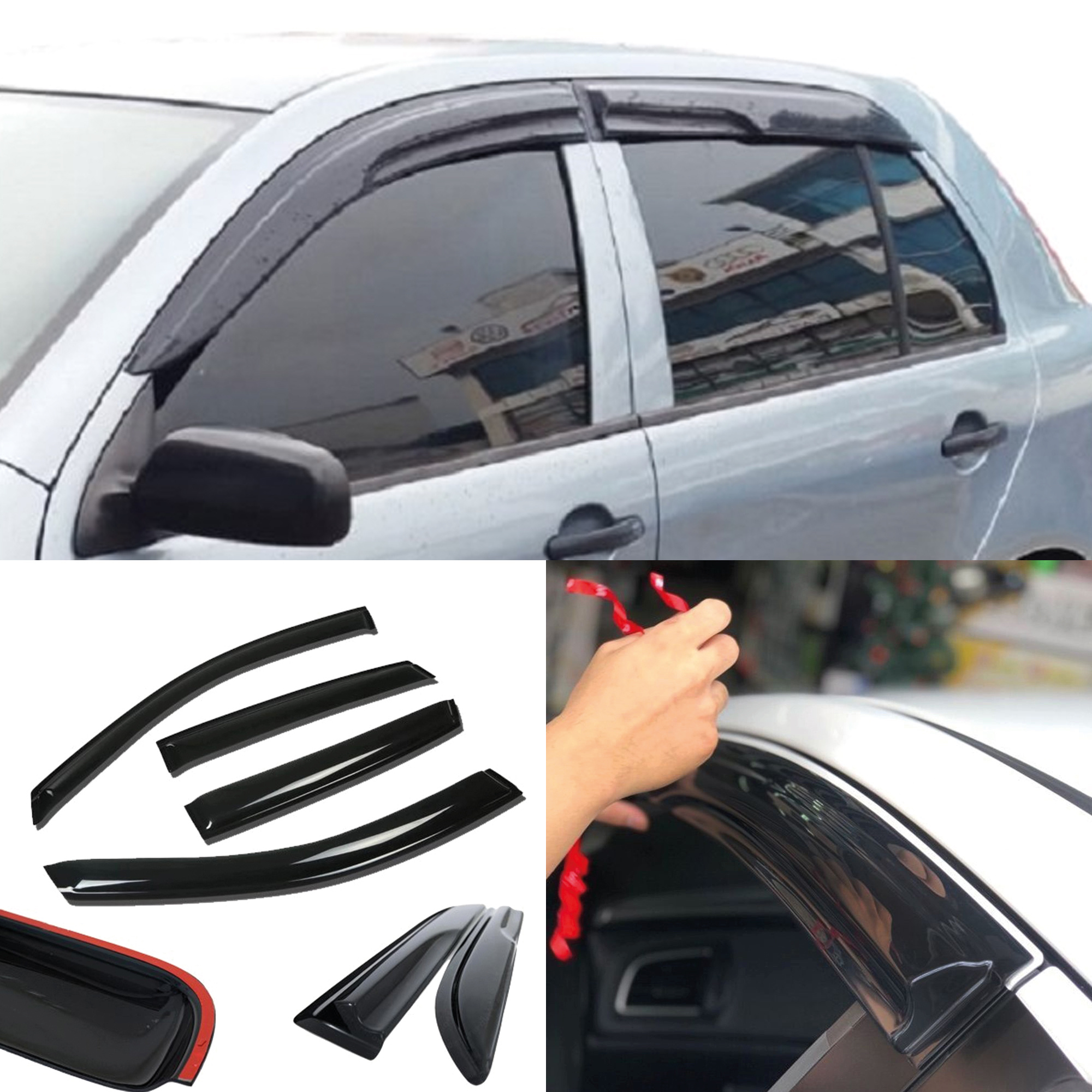 Image of Window Visor For 2000-2009 / 2009-2014 4pcs Cars Accessories Rain Guard Vent Wind Deflector Weathershield Moulding Trim Thickened Sun And Rain
