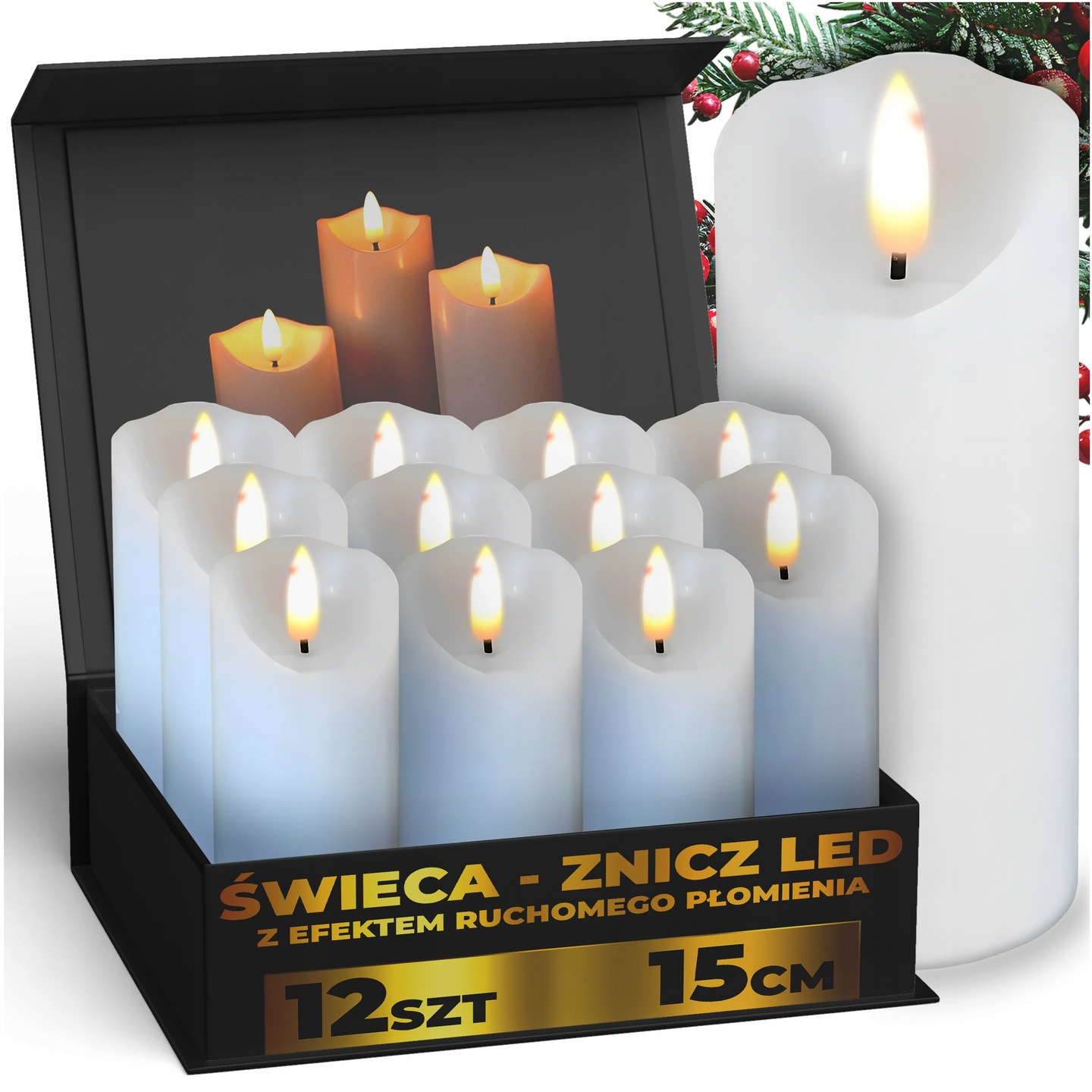 TEMU Set Of 12 Battery-operated Led Candles, 12.5 Cm, 15 Cm, 17.5 Cm, Insert For Candles, Electric Candle, Inserts For Candles, Electric Candles,