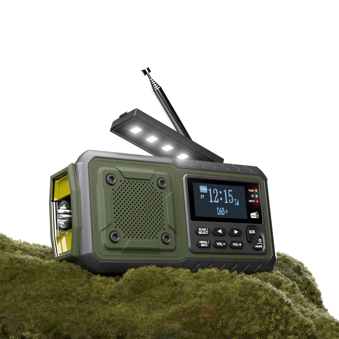 E-shop Kurbelradio DAB+/UKW und BT | Notfallradio mit Kurbel & 5000 mAh Akku | Solar Radio mit Wecker | Handkurbel Blackout Notfallausrüstung | Als