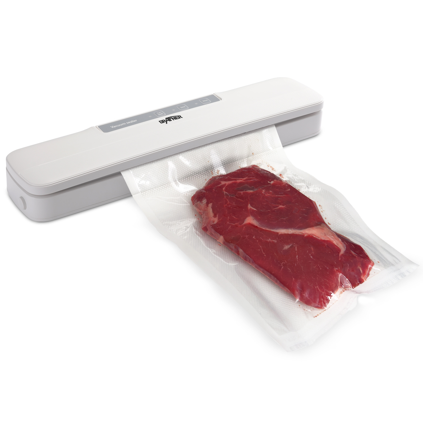 E-shop Vakuumierer mit 30 cm Naht, inkl. 10 Vakuumierbeutel und Folienschneider, mit entnehmbarer Tropfschale, Lebensmittel bleiben bis zu 8x länger