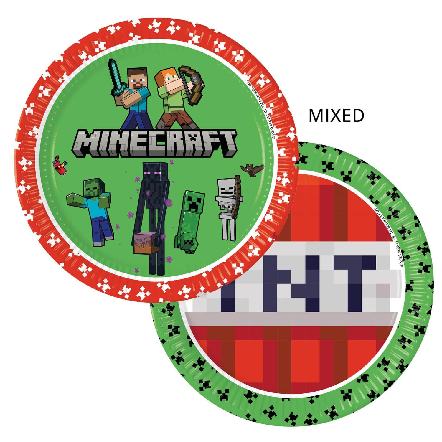 TEMU Platos de papel Minecraft (), 23 cm, 8 unidades
