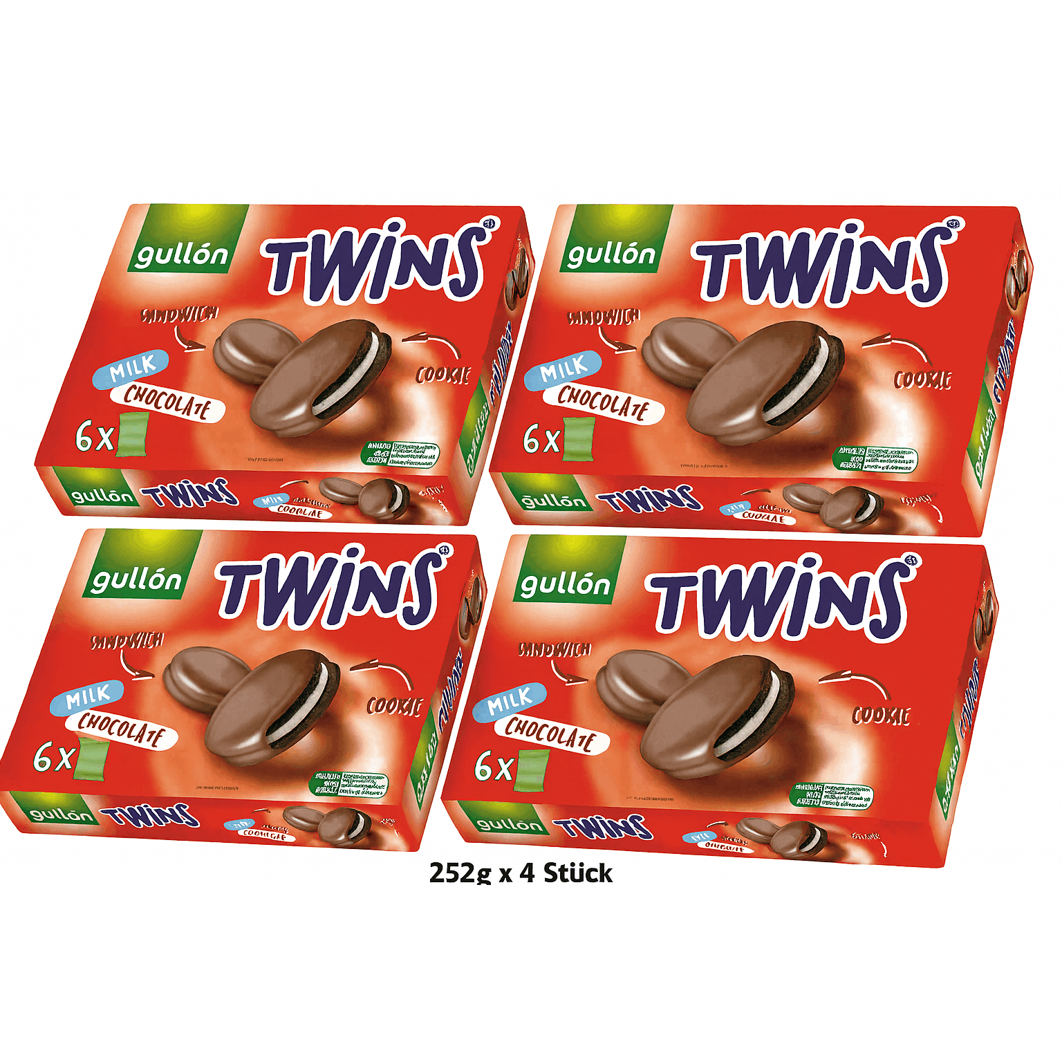 Gullon Twins White Chocolate 252g X 4
