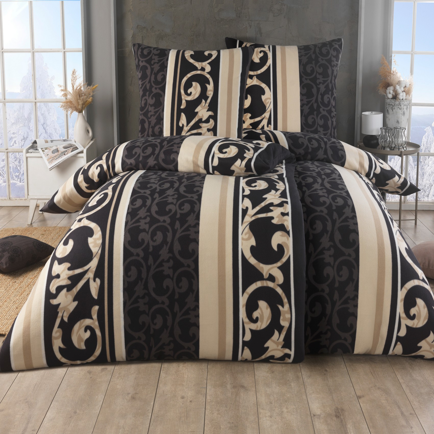 Image of 4-piece Thermal Fleece Set: 2x Bed Sheets 135x200 Cm & 2x Pillowcases 80x80 Cm, Extra Plush Soft Warm Bed Cover, Cozy Winter Duvet, Bedding