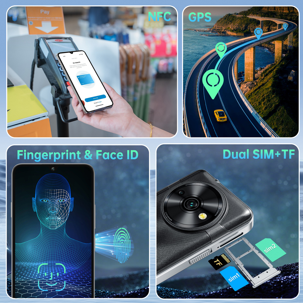 OUKITEL C59 Pro Android15 Big battery Mobile Phones - 10000mAh Large battery Smartphone,24(8+16)GB RAM+256GB ROM+1TB,120LM Flashlight,6.88