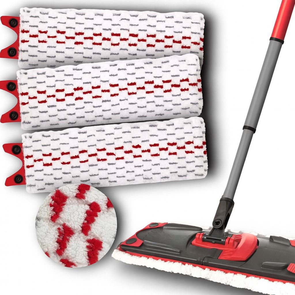 set of 3 inserts for flat mop 35x14 cm spare microfiber ends for effective floor cleaning durable covers fitting flat mops