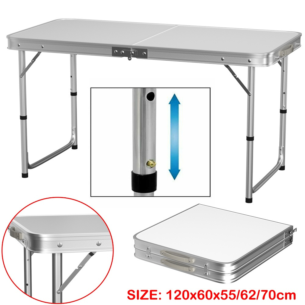 E-shop Klapptisch für Innen, Außen, Garten, Strand, Picknick, Camping, Angeln, Essen, Catering, Aluminiumrahmen, und leicht, Tragegriff-Design,