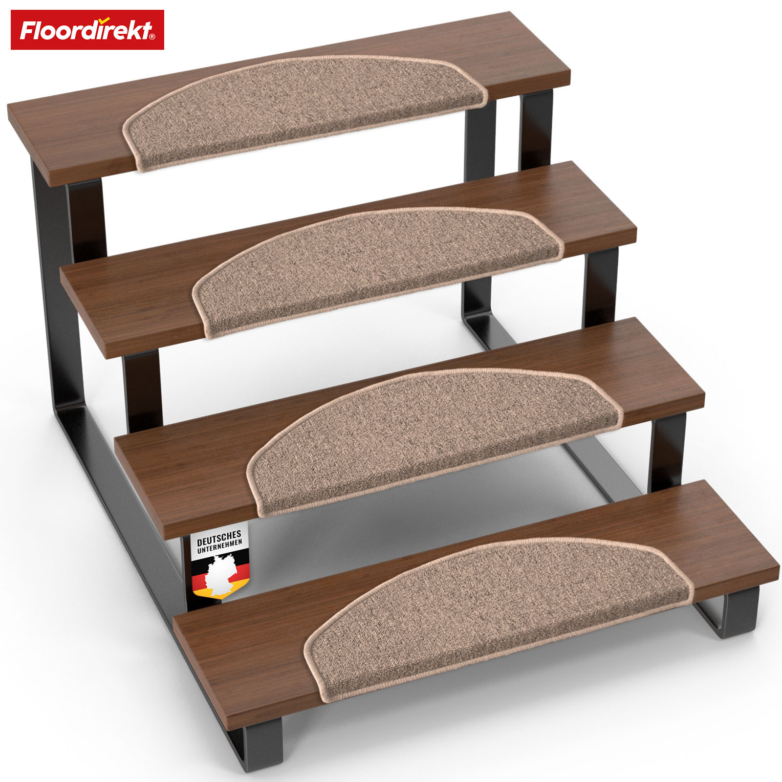 TEMU FLOORDIREKT Premium Step Mat London pz - 25 Cm - Tappetini per Scale Autoadesivi - Antiscivolo & Moderni - Disponibili in 4 Colori