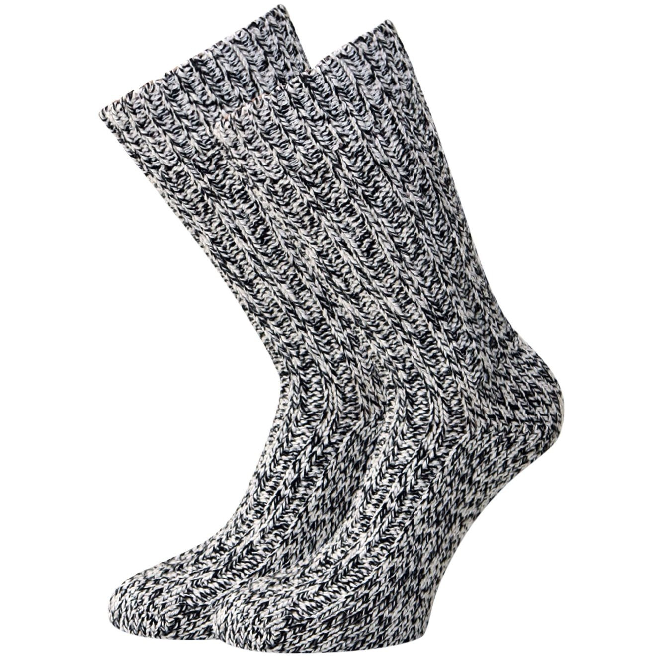 Image of 4 Pairs Of Stockings, Wool Socks, Knee-high Socks, Winter Stockings, Knitted Socks, Warm Socks, Black And White Marbled, For , Sizes 35-38, 39-42 And 43-46 Kb Socks