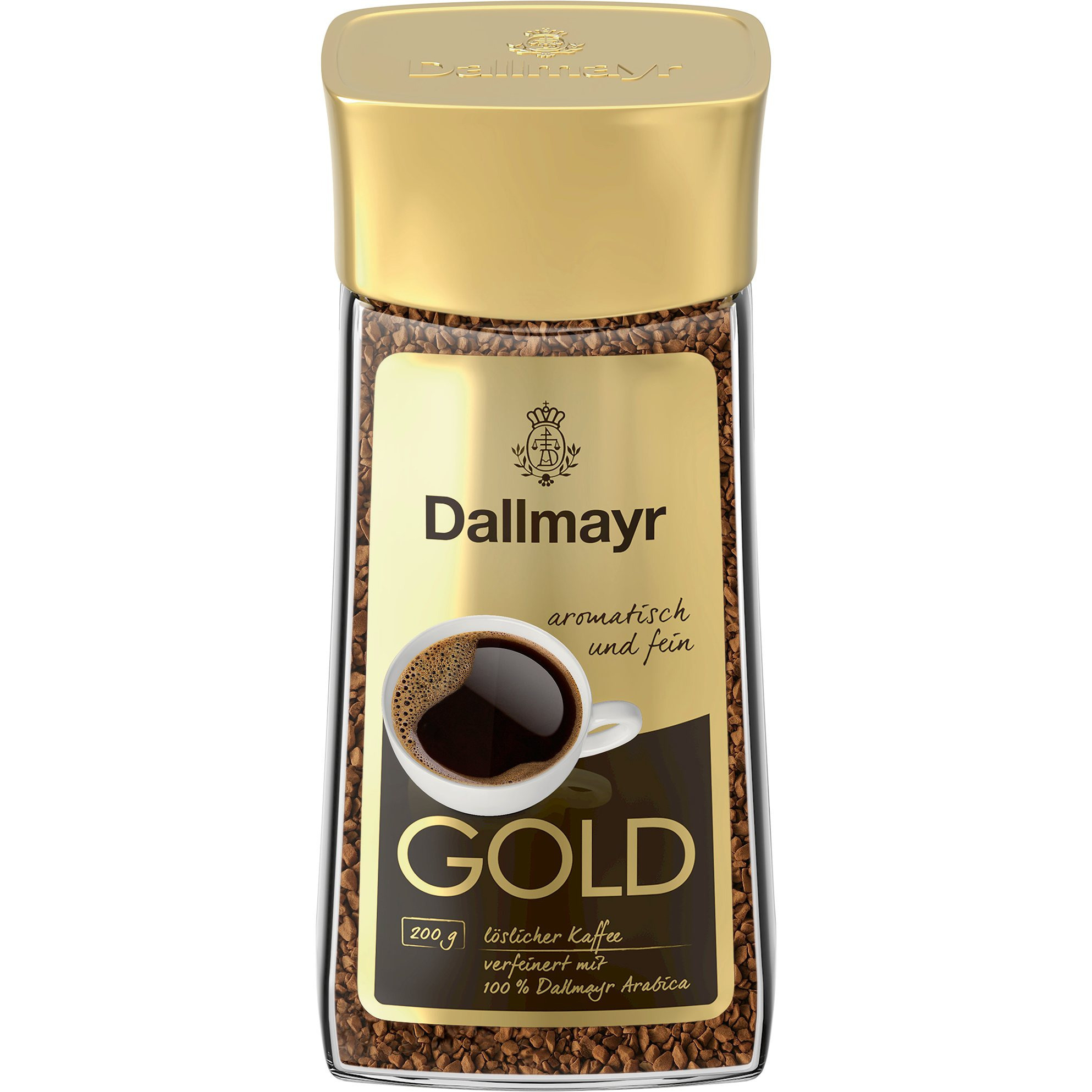 Image of Dallmayr Gold Soluble Coffee Beans Aromatic Fine In Glass 200g