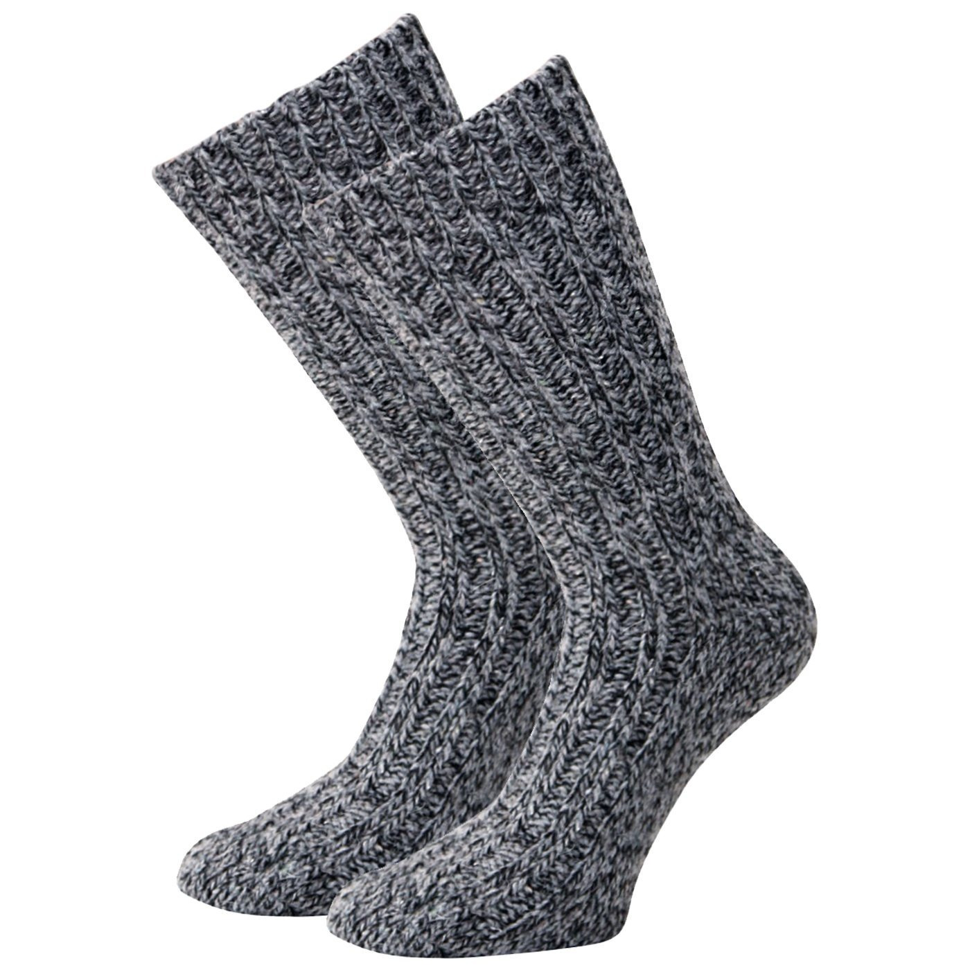 Image of 4 Pairs Of Stockings, Wool Socks, Knee-high Socks, Winter Stockings, Knitted Socks, Warm Socks, Dark Grey Marled, For Ladies And Gentlemen, Sizes 35-38, 39-42 And 43-46 Kb Socks
