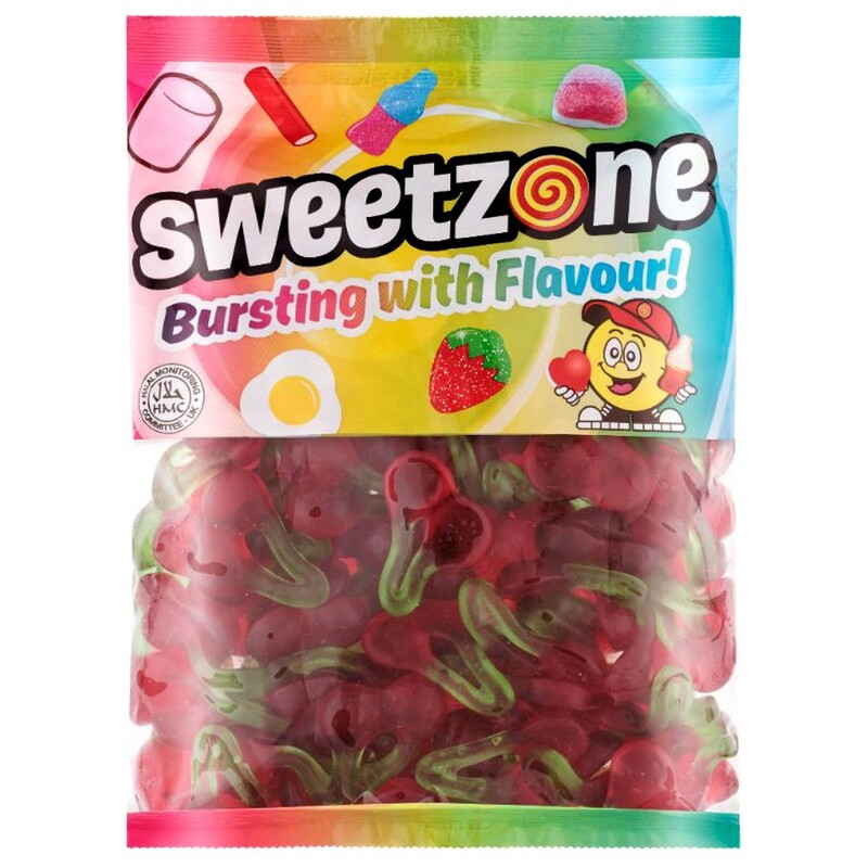 TEMU Sweetzone Gummy Twin Cherries 1kg Halal Certified (hmc) Sweets, Bulk Gummy Chewy Sweets - Twin Cherries 1kg Bag