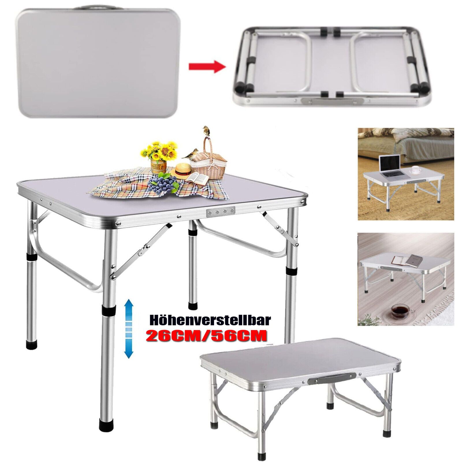 TEMU 60 Cm Collapsible Camping Table, Portable Collapsible Picnic Table Garden Table Foldable Outdoor Table Picnic Table Folding Table Camping Table