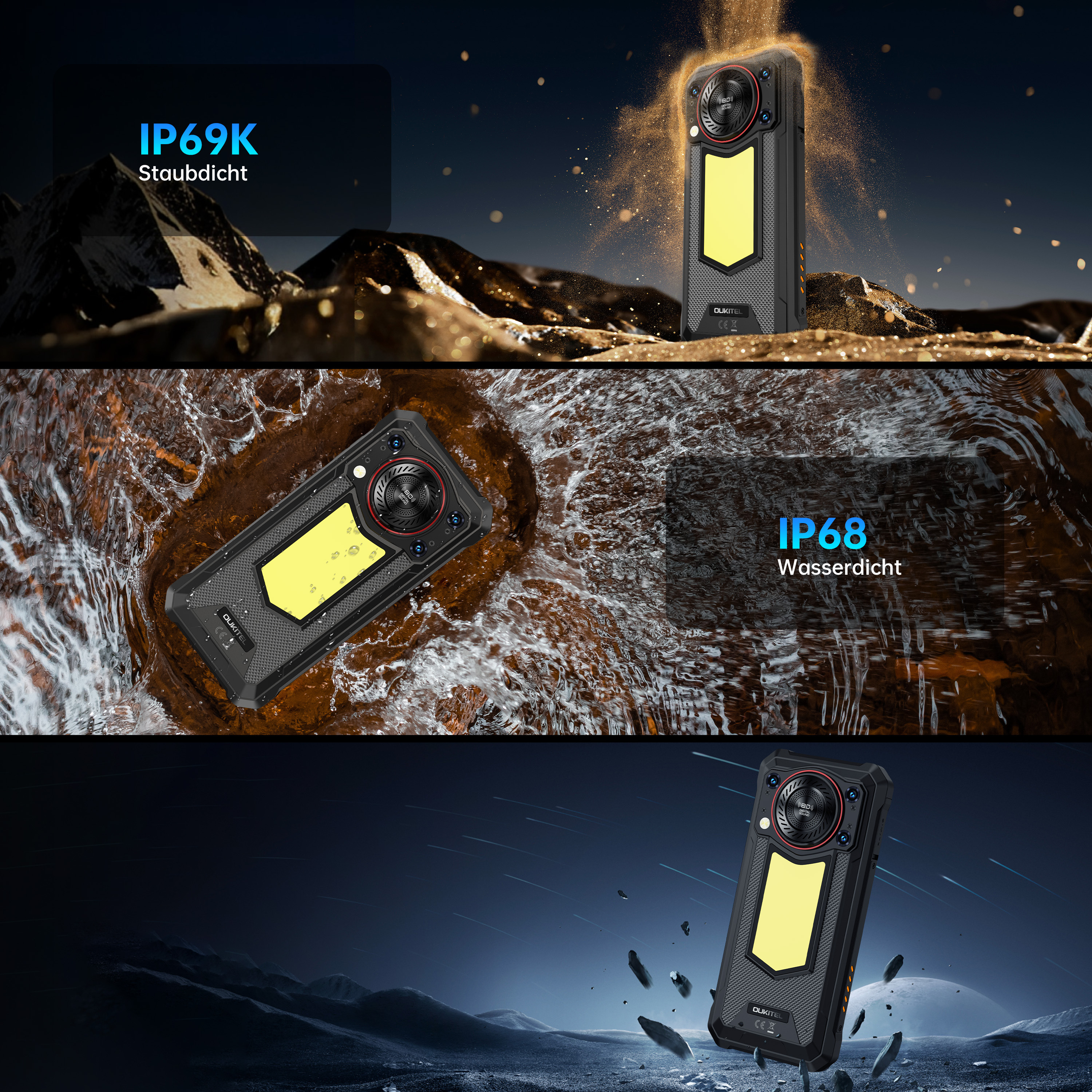 OUKITEL WP53S Rugged Smartphone – Android 15, 11000mAh Rugged Phone, 16GB RAM + 128GB ROM/1TB Mobile Phone, 6.52