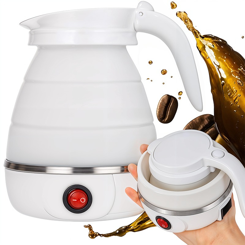 TEMU Electric Travel Kettle 750w - Silicone, Small, Portable, 0.6 L - Travel Electric Kettle - Compact Travel Kettle For Coffee, Tea, Soups - Ideal