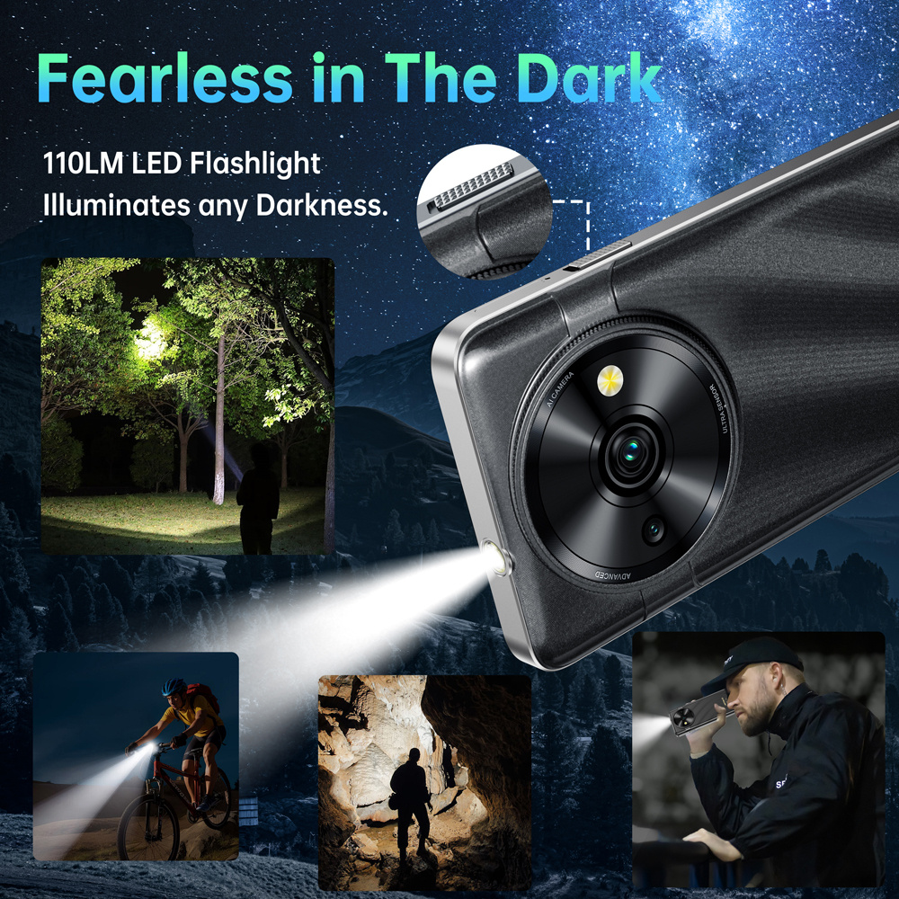 OUKITEL C59 Pro Android15 Big battery Mobile Phones - 10000mAh Large battery Smartphone,24(8+16)GB RAM+256GB ROM+1TB,120LM Flashlight,6.88