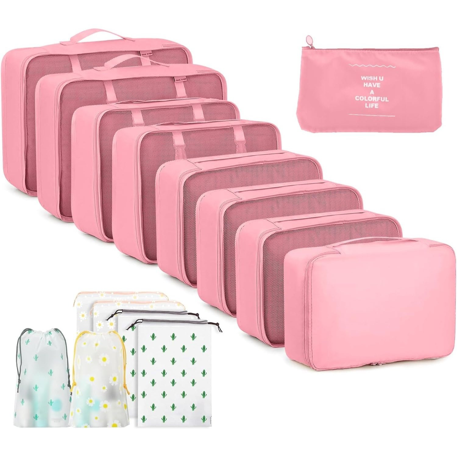 TEMU Suitcase Organiser Set, 15 Pieces, Waterproof Packing Cubes, Multifunctional Travel Packing Cubes, Suitcase Organiser, Packing Bags For