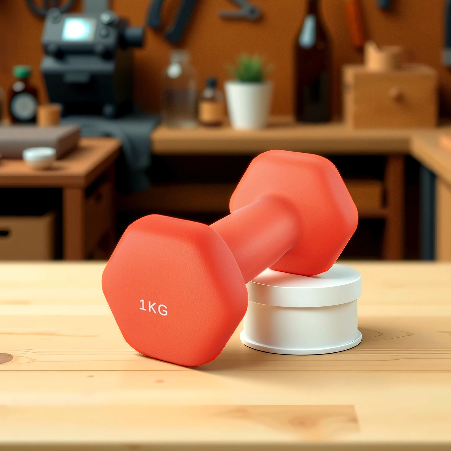 TEMU Dumbbells, 2pcs Set, 2 X 1 Kg, Dumbbell Set, Short Dumbbells, Hexagon, Strength Training, Workout, For Home