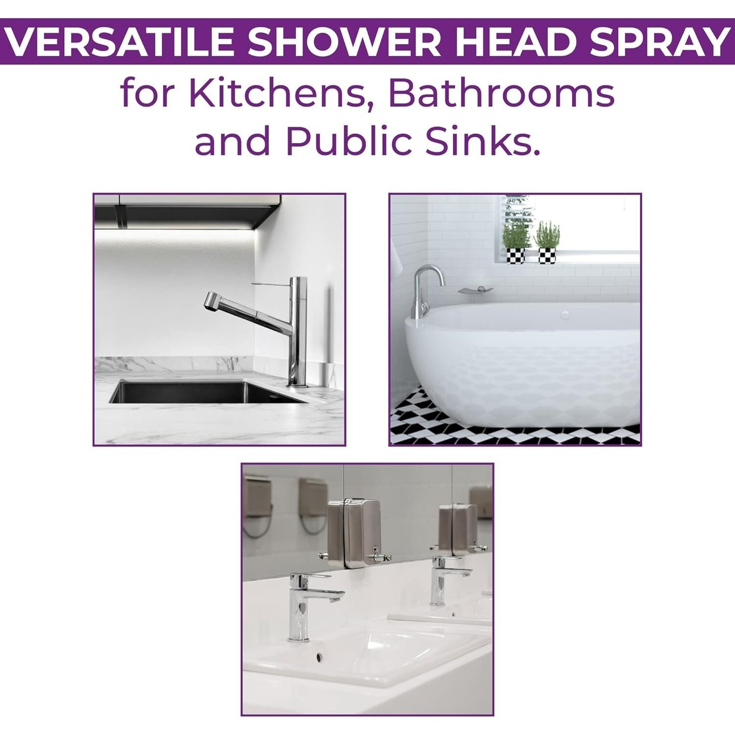 Set of 2 White Double Tap Shower Spray Attachments