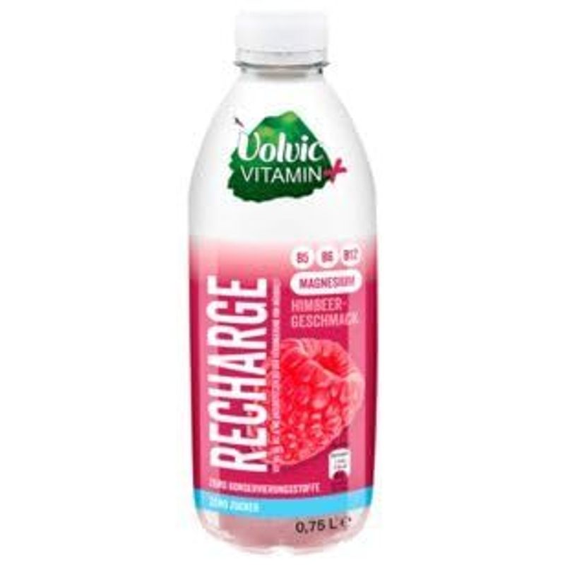 Volvic Vitamin+ Recharge Raspberry - Refreshing Drink With Magnesium And Vitamins - Without Sugar And Without Calories - 6 X 0.75 L