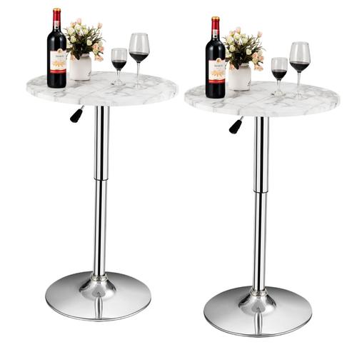 2pcs modern bar table multifunctional round pub table white