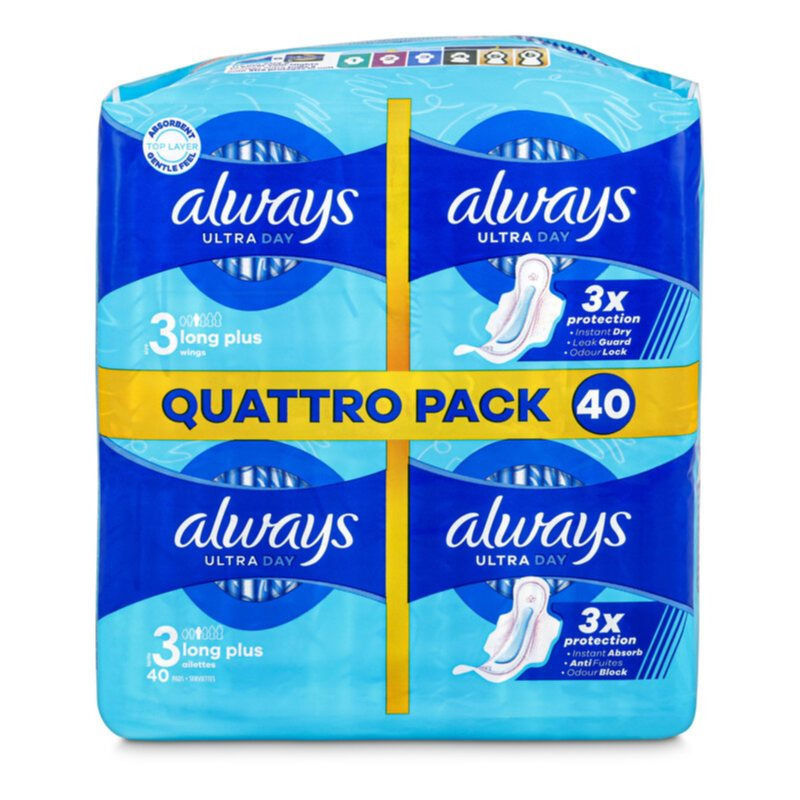 TEMU Day Size 3 Pack 40 - Instant Daily Extra Leakage Protection Pads For Women Use