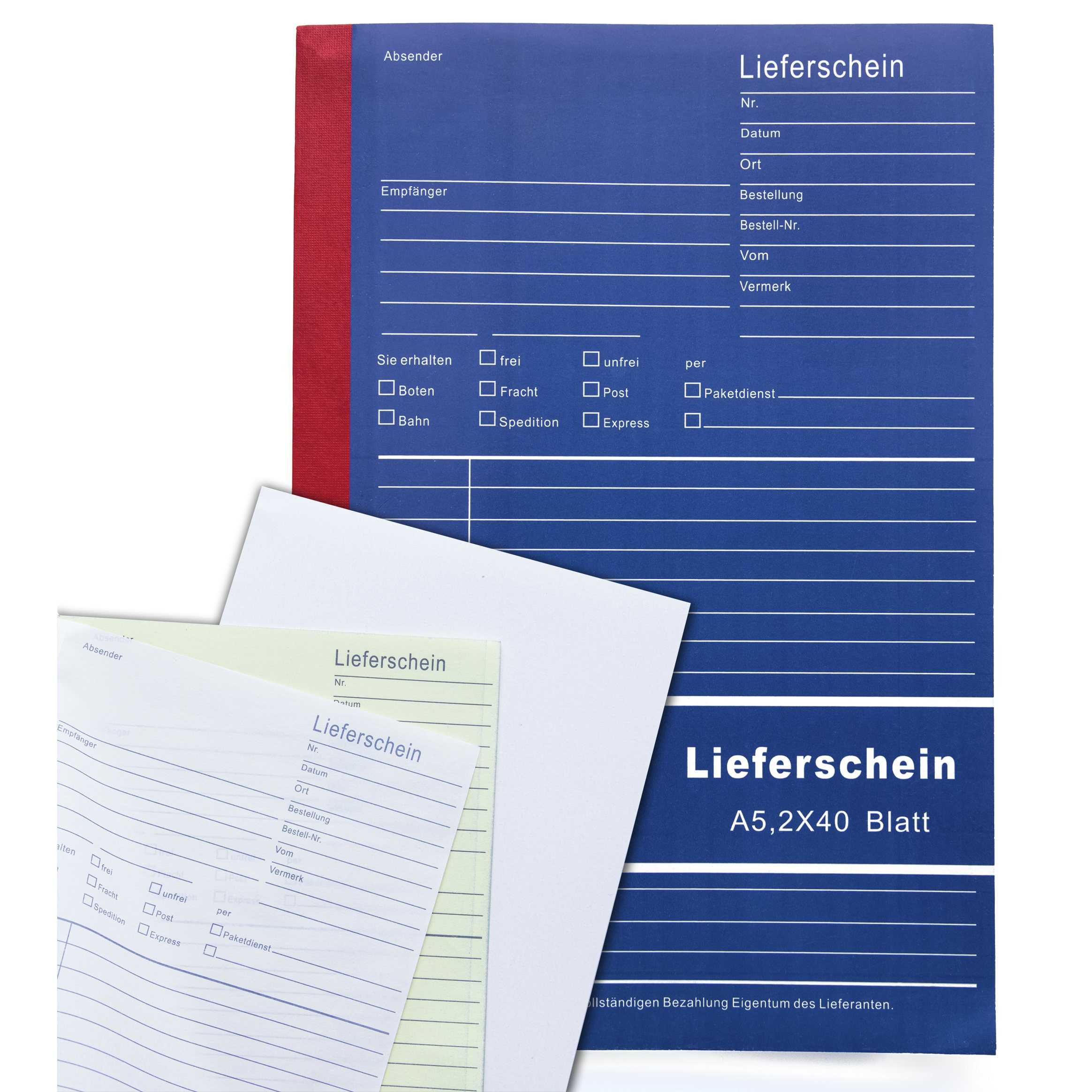 A5 Delivery Note Book, 2x40 Sheets, Self-carbonating Delivery Form With Writing Insert