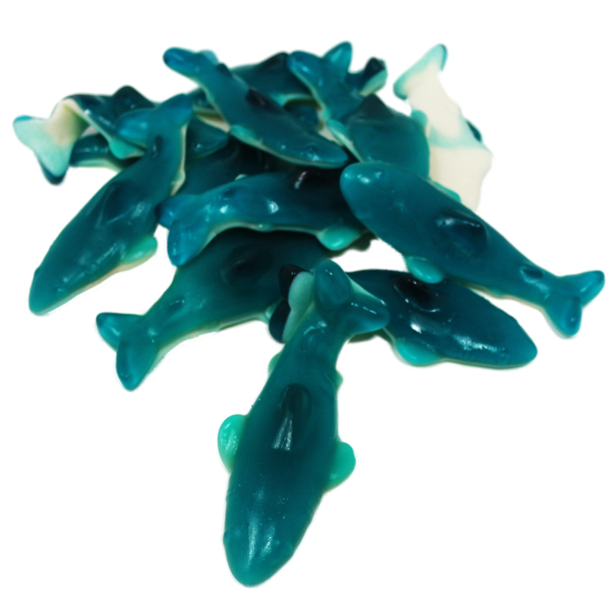 Fruit Gum Giants Xl Blue Sharks With Peach Flavor 300g