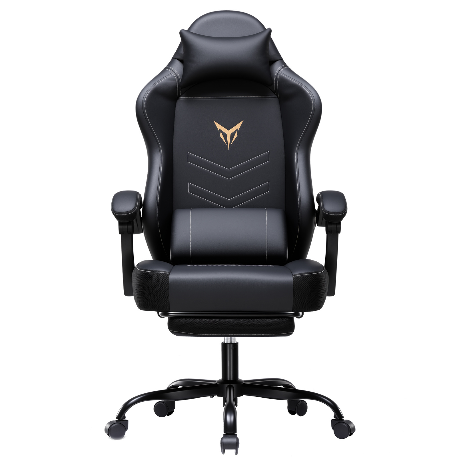 Image of Luckracer Gaming Chair, Ergonomic Gamer Chair With Footrest, Adjustable Office Chair And Lumbar Pillows, Breathable Faux Leather Swivel Chair