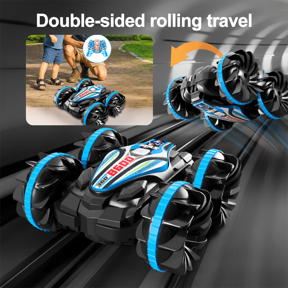 Amphibious RC Car with Gesture Sensor - 4WD Off-Road Stunt Toy, 360° Rotating & IPX7 Waterproof,   Garden, Beach, Pool & Outdoor Play - Gifts for  