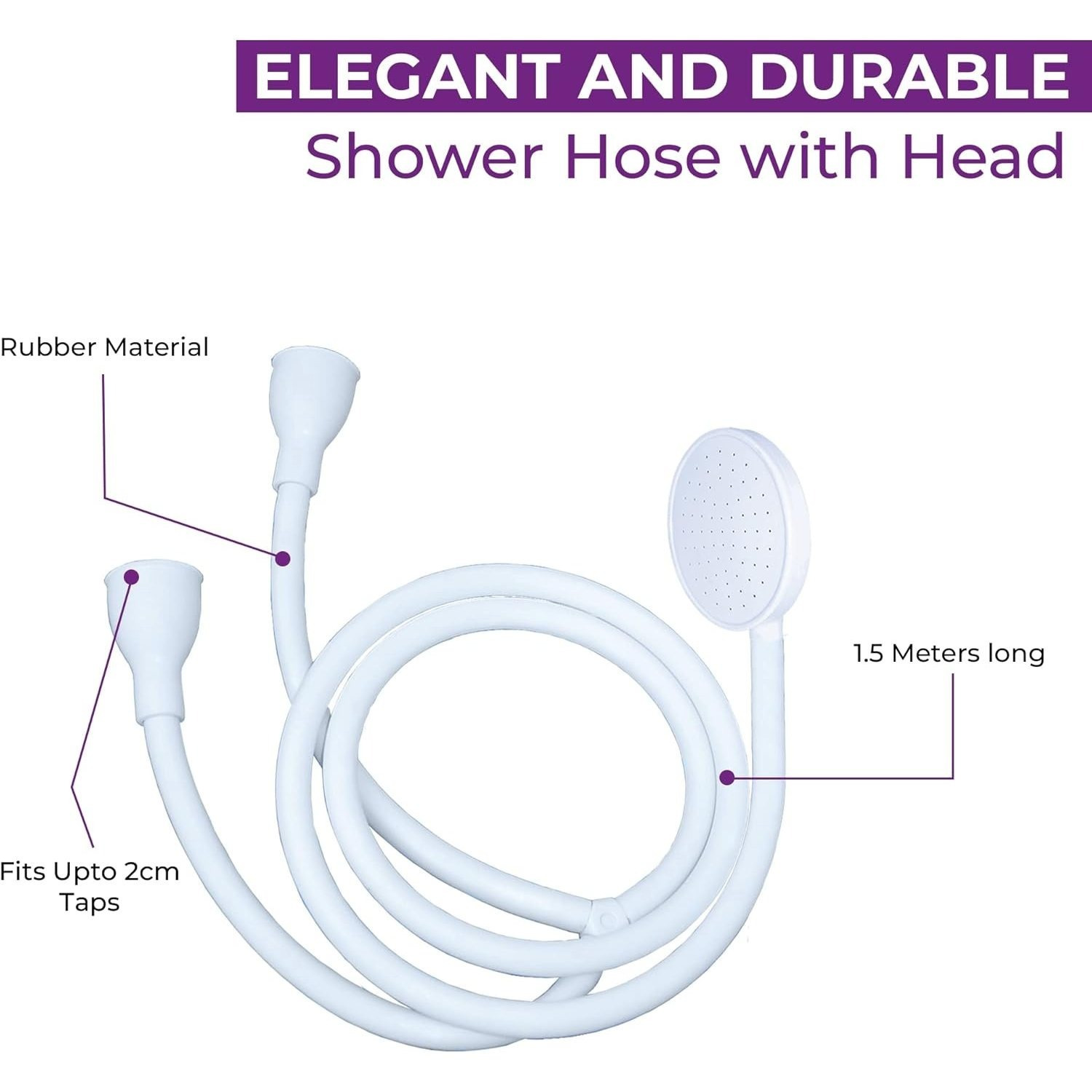 Set of 2 White Double Tap Shower Spray Attachments